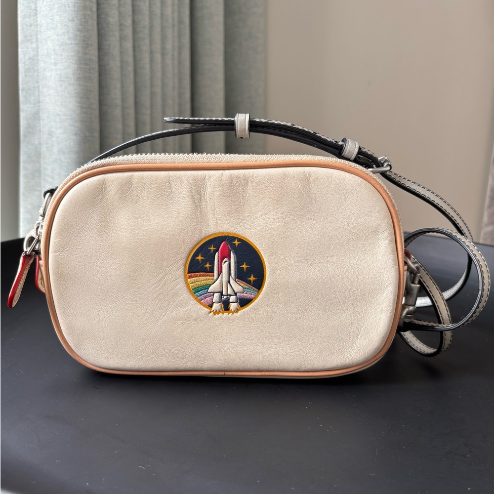 COACH Crossbody Clutch With Embossed Rocket Shuttle - Picture 2 of 16